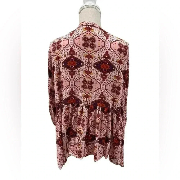 HOTOUCH Cardigan Kimono Open Front 3/4 Sleeve Pink Floral Lace Women’s size XXL - Picture 2 of 12